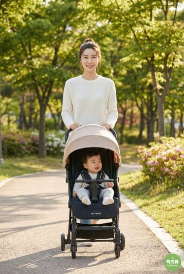 리안 휴대용 유모차 사용모습