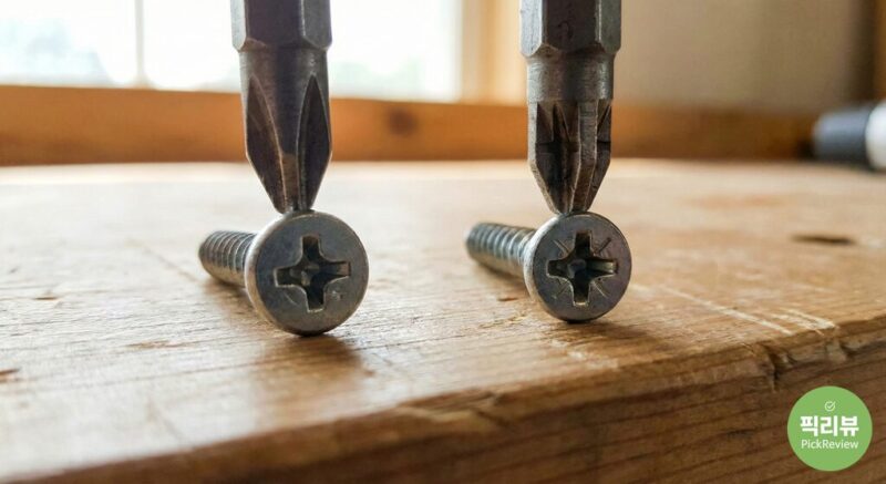 십자드라이브와 포지드라이브 비교사진