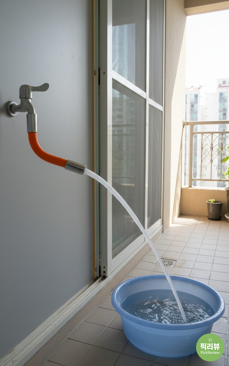 각도조절 수도꼭지 연장 호스 후기｜베란다·욕실 불편 줄여준 생활템
