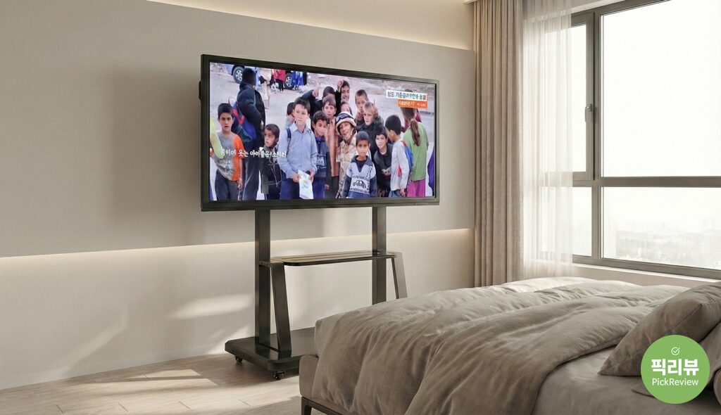 이동식 TV 거치대, 벽에 못 박지 않는 대형 TV 사용자 후기 종합