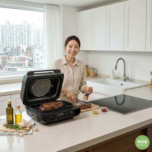 닌자 푸디 맥스 스마트 에어 그릴 사용모습