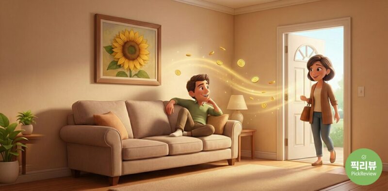 풍수지리상 벽을 등지는 소파배치