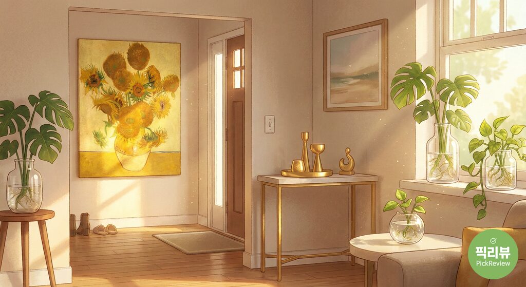 재물운을 부르는 풍수 인테리어 소품, 딱 3가지만 기억하세요 (해바라기, 금색, 식물)