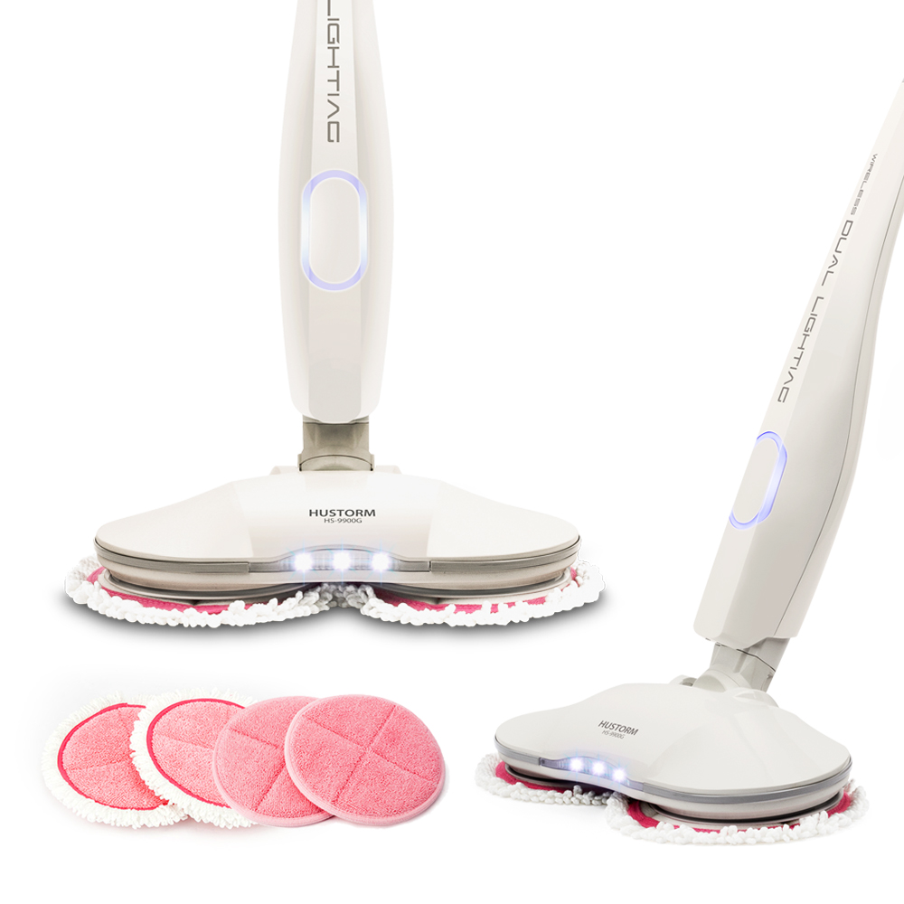 휴스톰 무선 듀얼스핀 물걸레청소기 아이보리