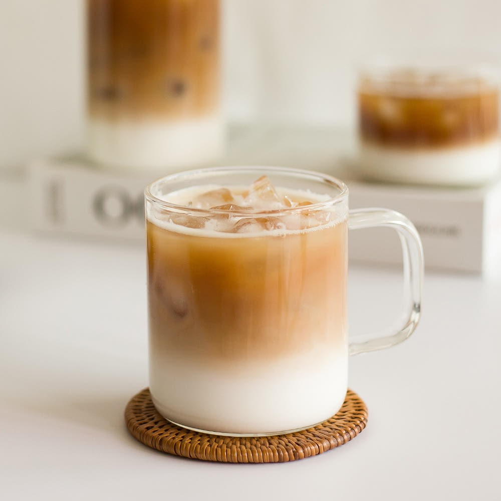 손잡이 투명유리커피잔 물컵 홈카페 내열유리컵 집들이선물 맥주 하이볼잔 360ml