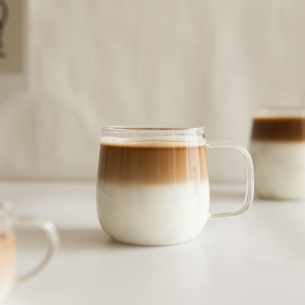 꿀단지 내열유리컵 유리잔 온더락잔 홈카페 아이스커피잔 380ml