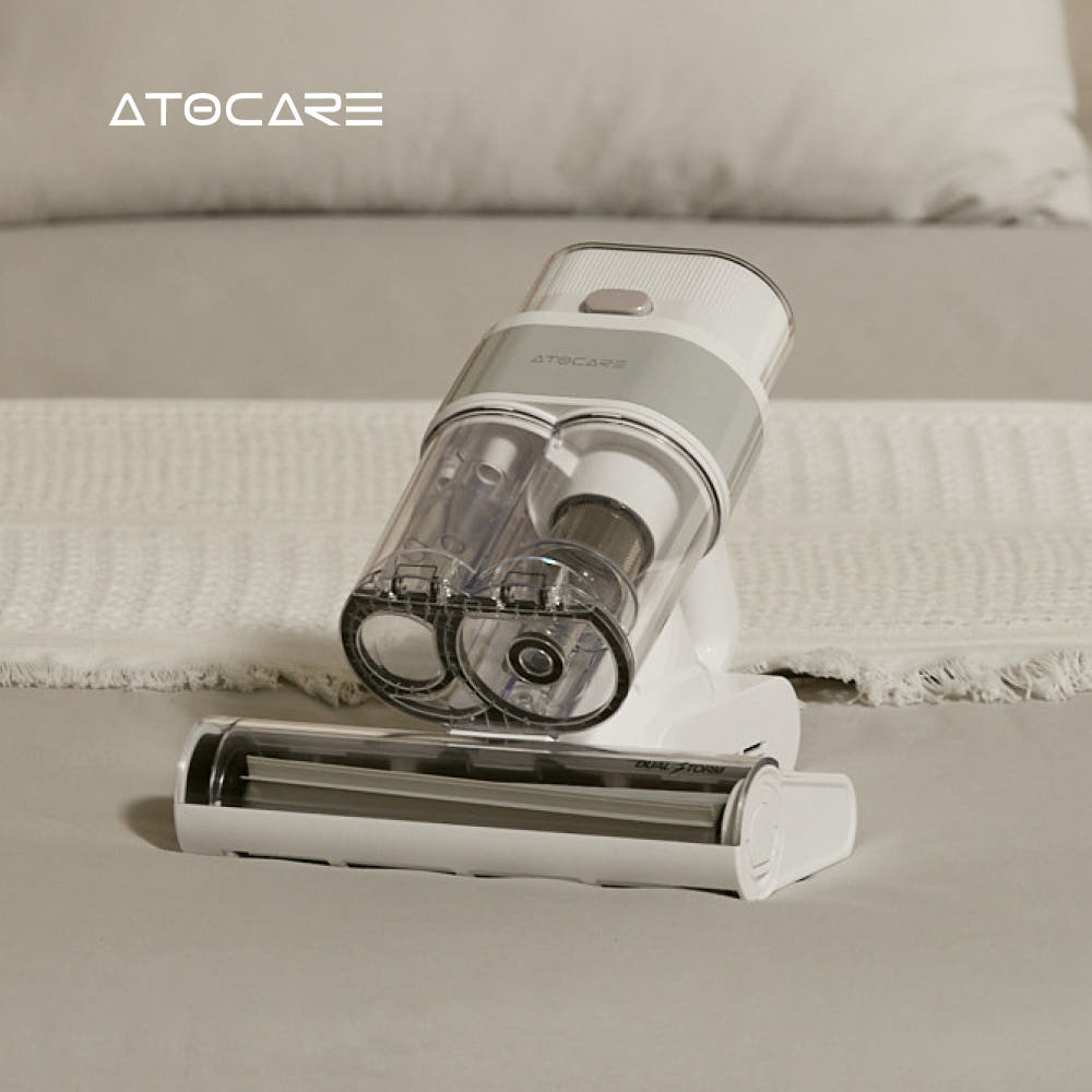 아토케어 듀얼스톰 AI 침구청소기 99.9% 살균 열풍건조 진드기 침대청소기