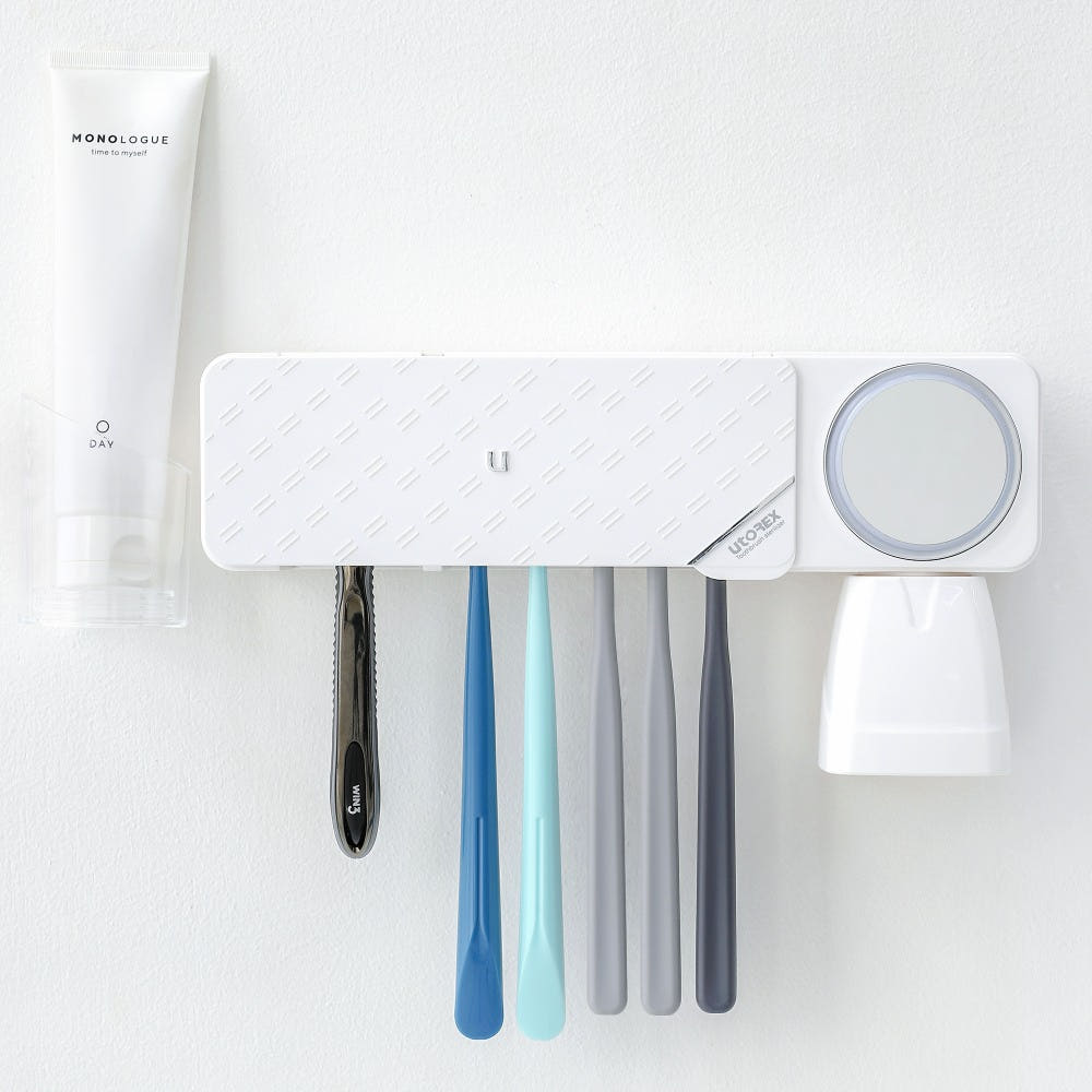 유토렉스 프리미엄 더블케어 UV 히팅건조 듀얼 칫솔살균기