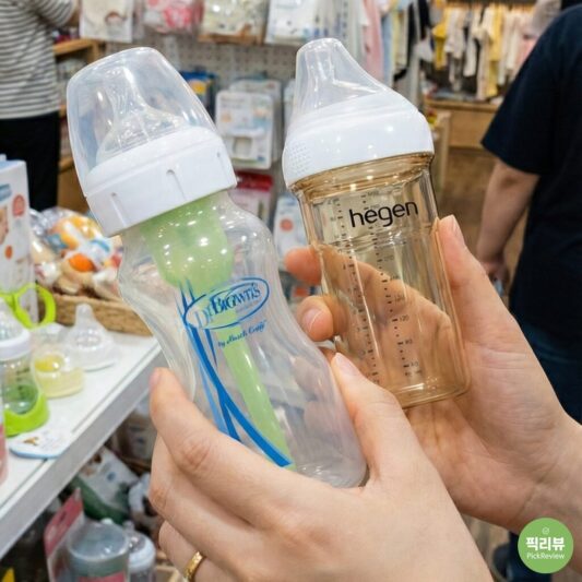 헤겐젖병과 다터브라운 전병 비교사진