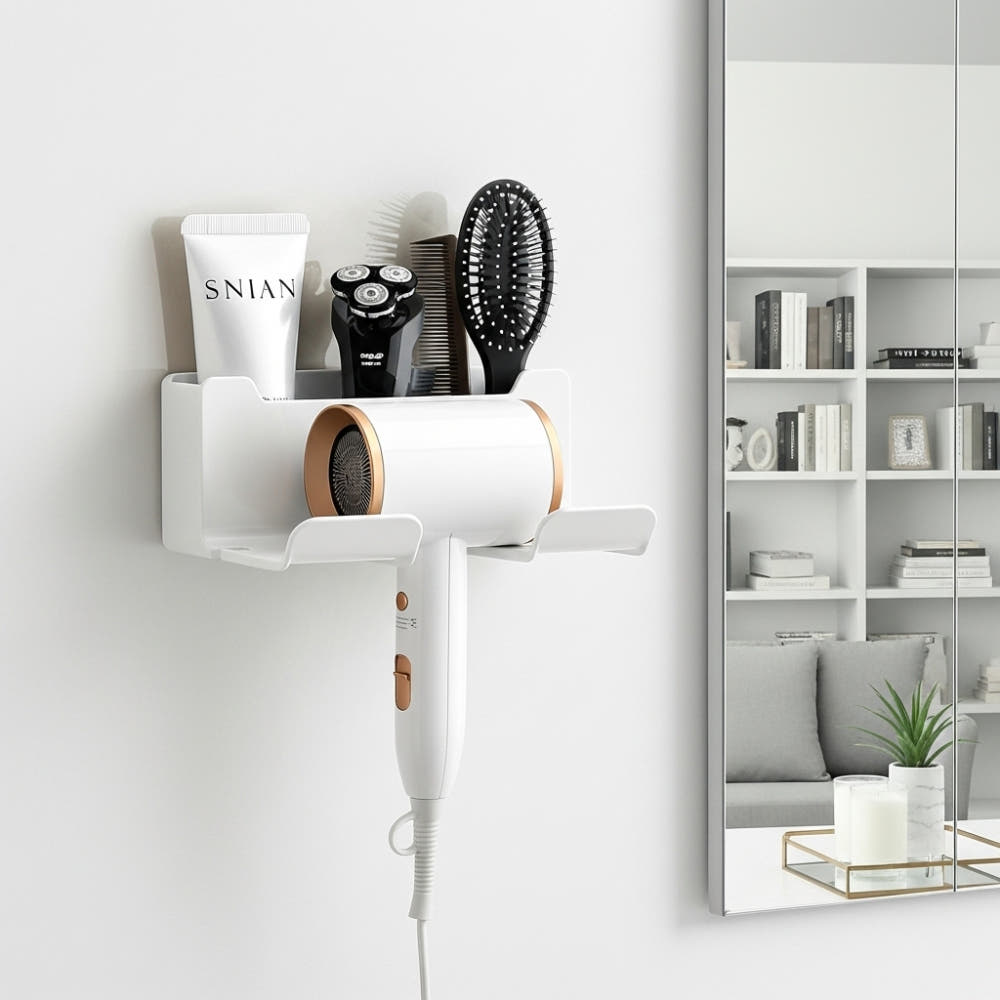 무타공 헤어 드라이기거치대 걸이 정리 홀더 수납형