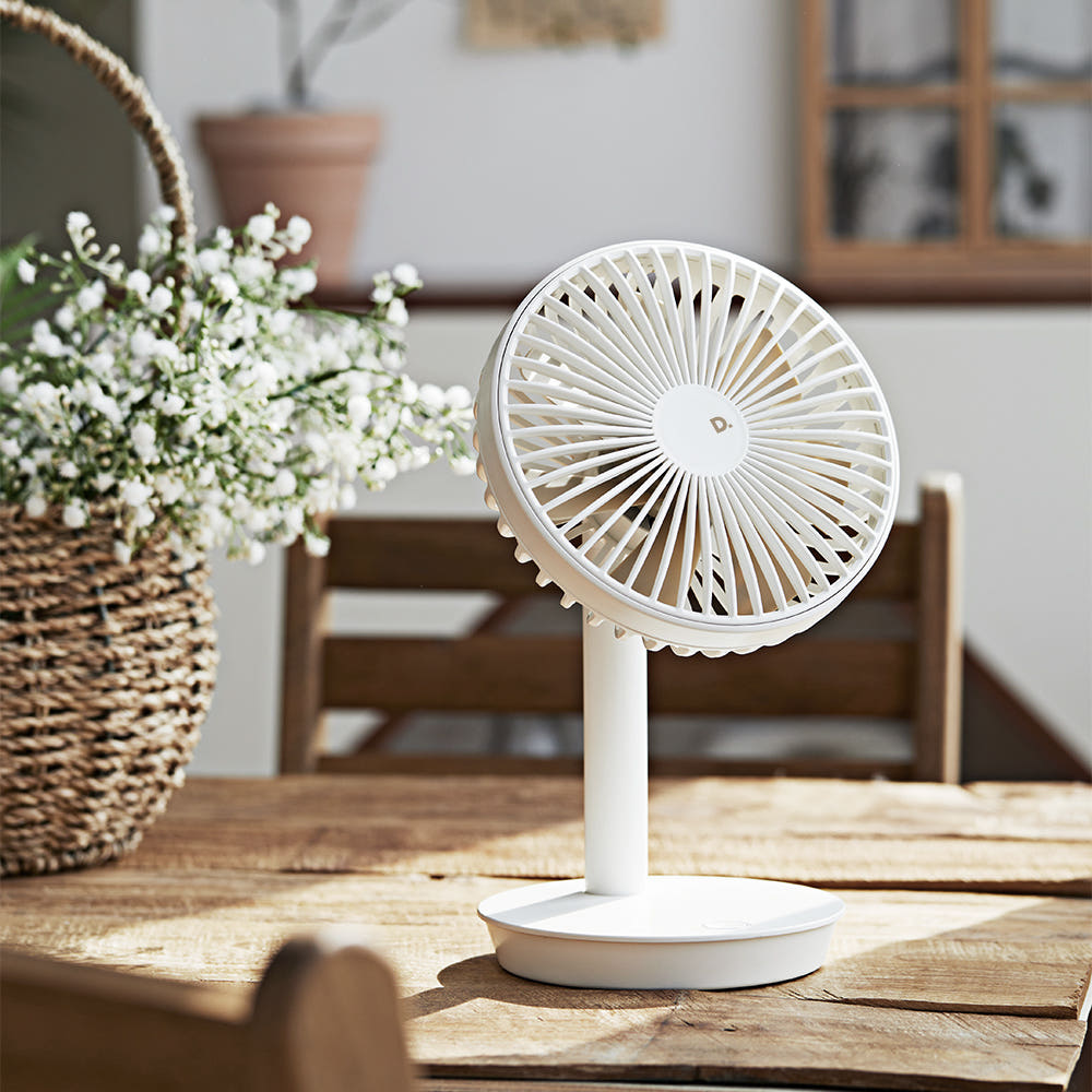 듀플렉스 탁상용 선풍기 무선 소형 사무실 책상 저소음 캠핑선풍기 크림화이트