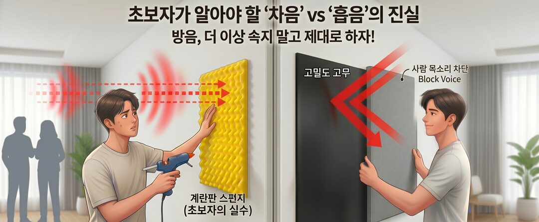 “스펀지만 붙이면 100% 실패” 초보자를 위한 셀프 방음 가이드 (차음 vs 흡음)
