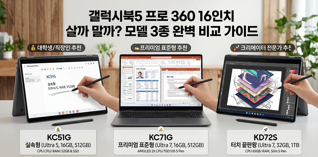 갤럭시북5 프로 360, 모델 3종 비교가이드