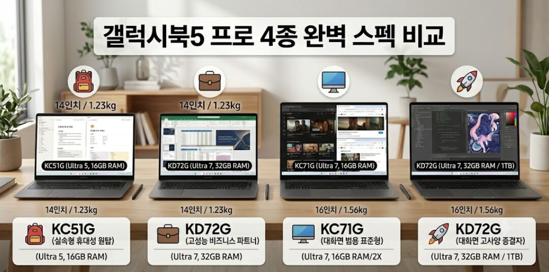 갤럭시북5 프로, 모델 4종 비교 가이드