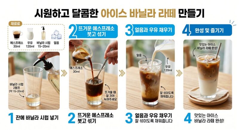 아이스 바닐라라떼 레시피
