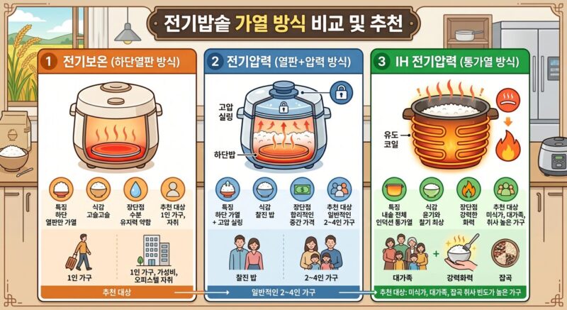 전기밥솥 가열방식 비교