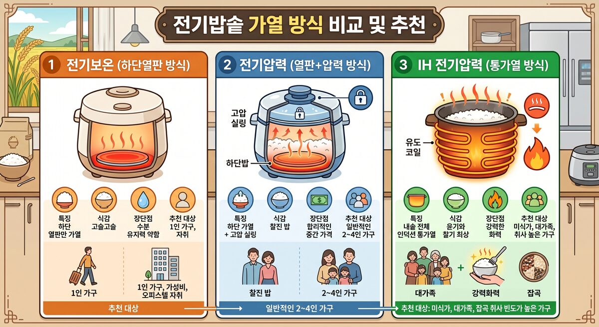 전기밥솥 가열방식비교